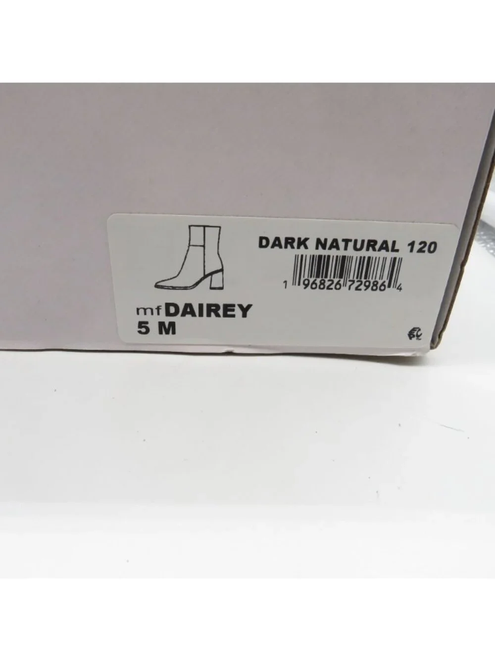 Marc Fisher Womens Dairey Dark Natural Leather Block Heel Boots Size 5M NEW